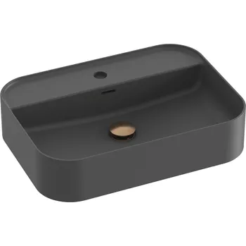 Umyvadlo Ravak Ceramic umyvadlo 55x40 cm obdélníkový na pult antracitová XJX03155004