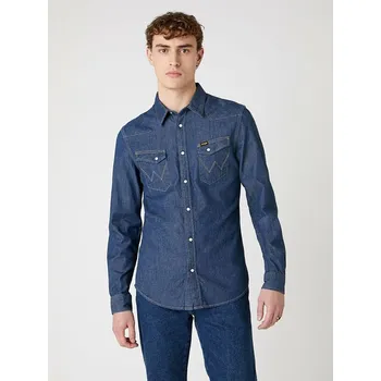 Pánská móda Košile Wrangler Dunkelblau 981528 M