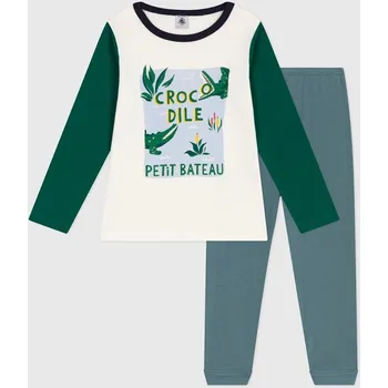 Chlapecké pyžamo PETIT BATEAU Weiß/ Grün 1167795 152