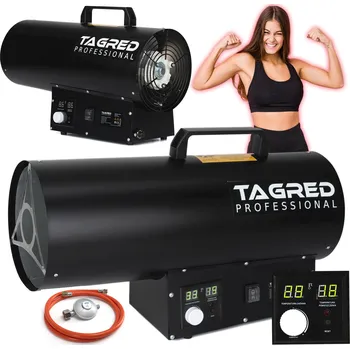 Průmyslové topidlo Plynové topidlo TAGRED 50kW, termostat, LCD displej, hadice, regulátor