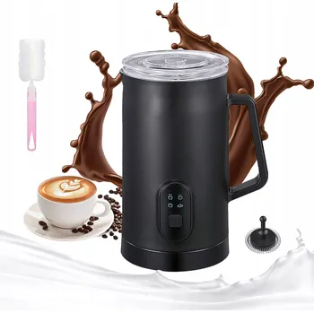 Šlehač mléka Napěňovač mléka s ohřevem, 4 režimy, 400W, černý