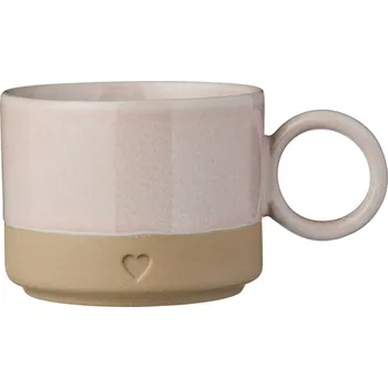 Ib Laursen Kameninový hrnek Heart Light Pink Matt 290 ml