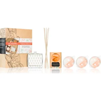 Mýdlo ACappella Mandarin and Basil koupelová bomba 3x125 g + čisticí tuhé mýdlo na ruce 100 g + aroma difuzér s náplní 100 ml