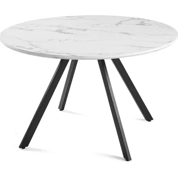 Jídelní stůl Vikio Jídelní stůl kulatý 120 cm dekor bílý mramor HJS101B