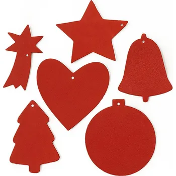 Vánoční dekorace Arwel Červená sada kožených vánočních ozdob 412-1310-31