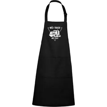 Kuchyňská zástěra DOBRÝ TRIKO Zástěra s potiskem Můj truck můj život Barva: Černá