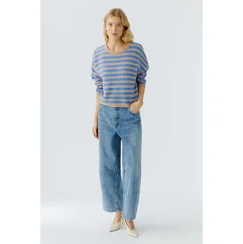 Dámský svetr Oui Camel/ Blau 6474031 44