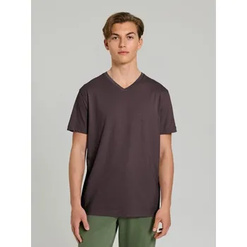 Sinsay - Tričko s výstřihem do V - hnědá - 535EY-75X - 535EY-75X-M