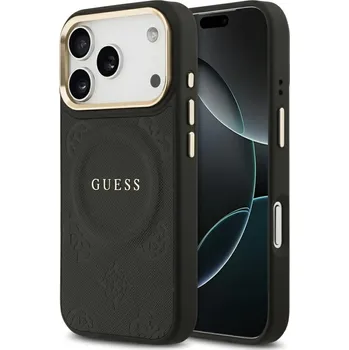 Pouzdro Guess pro iPhone 17 Pro HC MAGSAFE PU s potiskem Peony Hot Stamp černé