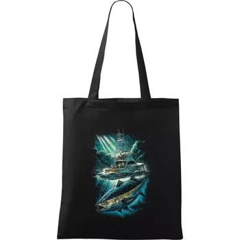 Obrázek Oceánský rybolov - Taška bavlněná - 42 x 38 cm ( Černá )