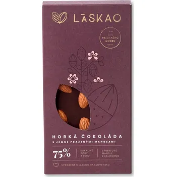 Čokoláda Čokoláda hořká s mandlemi 75% a xylitolem - Laskao 80g