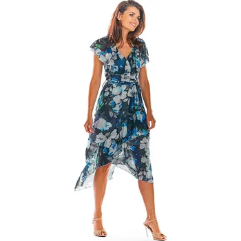 Dámská móda Šaty Awama Dunkelblau/ Bunt 3121665 XL