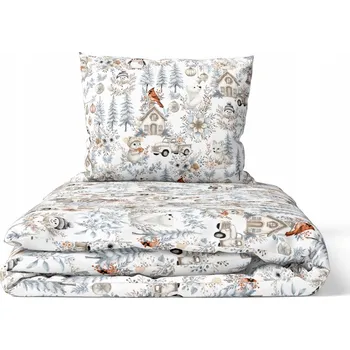Povlečení DĚTSKÉ POVLEČENÍ 90x120 cm, 2 díly, DO POSTÝLKY, vzor: Zima Boho Stříbrná