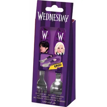 Příbor Storline Dětský nerez příbor WEDNESDAY fialový