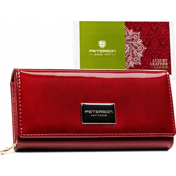 Peněženka Peterson peněženka z pravé kůže červená - dámská