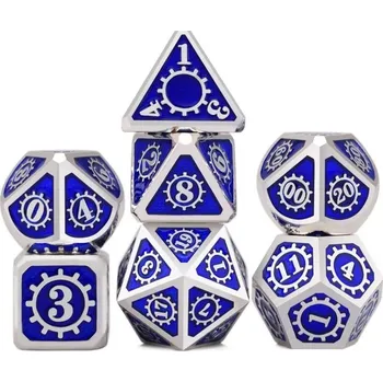 Příslušenství k deskovým hrám STEAMPUNK SADA 7 KOVOVÝCH RPG kostek