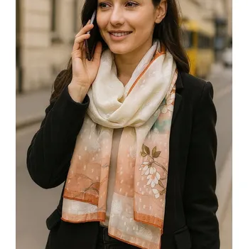 Šátek Agrafka šátek s rostlinným motivem - polyester