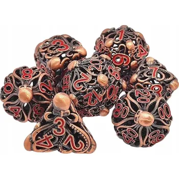 Příslušenství k deskovým hrám TWARZOŁAP SADA 7 KOVOVÝCH KOSTEK RPG