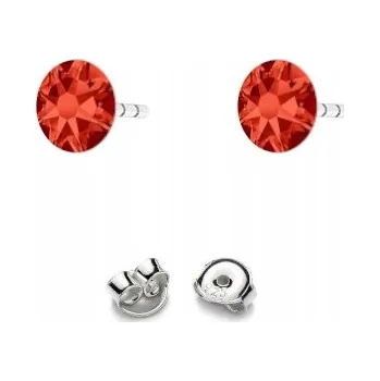 Náušnice Stříbrné Náušnice 925 s krystaly Swarovski Rose 4,5mm Hyacinth