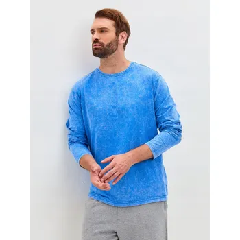 Pánské tričko Pánské tričko s dlouhým rukávem 100% Bavlna Vintage Stonewash Volný Střih Velikost 2XL