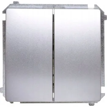 vypínač Dvojitý vypínač pod omítku Kontakt-simon stříbrný BMW5.01/43