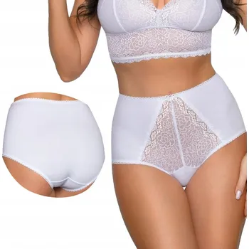 Kalhotky Bavlněné krajkové kalhotky Babell 185 Bílé L