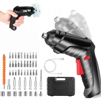 AKU ŠROUBOVÁK PŘÍKLEPOVÁ VRTAČKA SADA BITY A NÁSTAVCE V KUFRÍKU