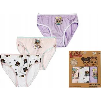 LOL SURPRISE Dívčí kalhotky, BIO BAVLNA, 3 kusy, velikost 110-116 cm (5-6 let)