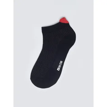 Dámské ponožky BIG STAR Dámské Kotníkové Ponožky do balerín z viskózy s motivem srdce černé Lovelia 906