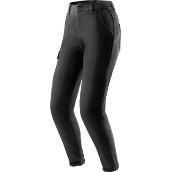 Moto kalhoty Dámské zkrácené džíny na motorku Rebelhorn Faster černé W40/L28