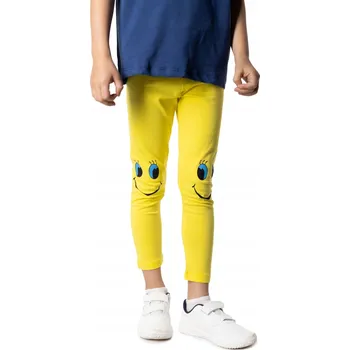 Dívčí legíny Dívčí legíny dlouhé 7/8 s úsměvem žluté 98-104 YOCLUB