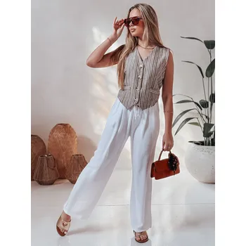 Dámské kalhoty casual wide leg LOVETRIP UY2637 Barva: Bílá, Velikost: 2XL