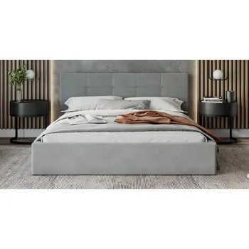 Postel Čalouněná postel RINO 120x200 cm s kovovým roštem šedá