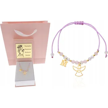 Náramek Zlatý provázkový náramek ANDÍLEK LIBOVOLNÉ PÍSMENO svaté přijímání GRAVÍROVÁNÍ STŘÍBRO