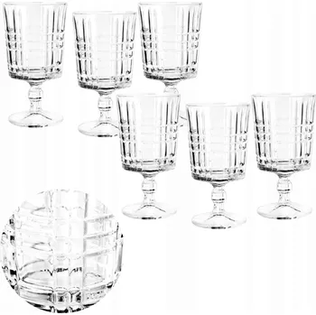 Sklenice Sada 6 sklenic na bílé víno s červenou vodou a nápojem