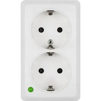Elektrická zásuvka BERG zásuvka nástěnná dvojitá s uzemněním 2x2P+Z schuko IP20 - bílá barva 3738-00