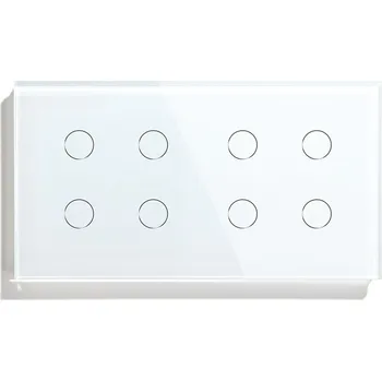 vypínač DOTYKOVÝ SPÍNAČ SVĚTLA 4+4 ČTYŘNÁSOBNÝ 8K ZIGBEE BEZ NULOVÉHO VODIČE SKLENĚNÝ