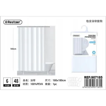 Sprchový závěs ZÁVĚS ZÁVĚS BÍLÝ PEVA 180 x 180 CM ZÁSTĚNA DO VANY KOTARA 1855