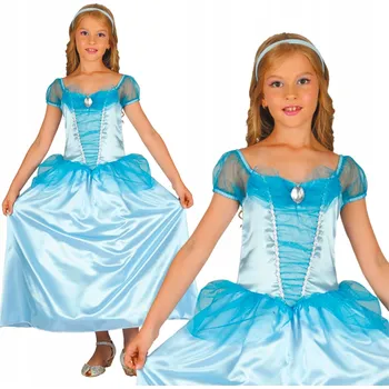 Karnevalový kostým KOSTÝM KARNEVALOVÝ LEDOVÁ PRINCEZNA VELIKOST L 130-140 CM PŘEVLEK NA PLES