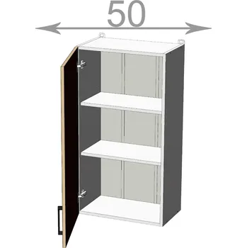 Kuchyňská linka Capri W5092, kuchyňská vysoká skříňka š.50, korpus grafit, dvířka dub craft zlatý