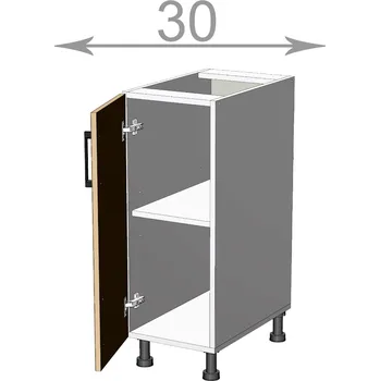 Kuchyňská linka Capri L3082, kuchyňská skříňka š.30, korpus grafit, dvířka dub craft zlatý