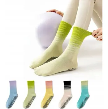 Dámské ponožky 5 párů protiskluzových ponožek na pilates pro ženy, ponožky na jógu, do posilovny a na sport