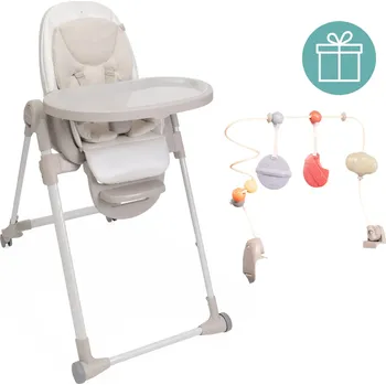 CHICCO Židlička jídelní Polly Armonia - Mother Pearl + Hrazdička Rainbow