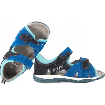 Chlapecké sandály CHLAPECKÉ SANDÁLY dětské sandálky SEMIŠOVÉ na suchý zip modré BARTEK vel. 36