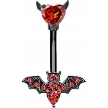 Piercing Piercing do pupíku do pupíku s kubickým Zirkon srdcem z netopýra