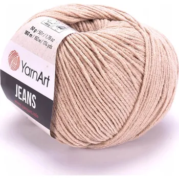 Příze Vlna YarnArt Jeans 87 Cappuccino hnědá