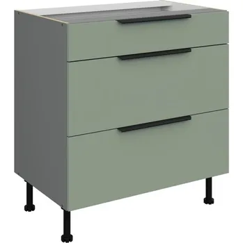 Kuchyňská skříňka Dolní šuplíková skříňka LUNARA - šířka 80 cm, zelená / antracit