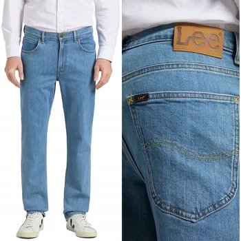 Pánské džíny Lee Brooklyn Straight pánské džíny rovného střihu, velikost 36/32