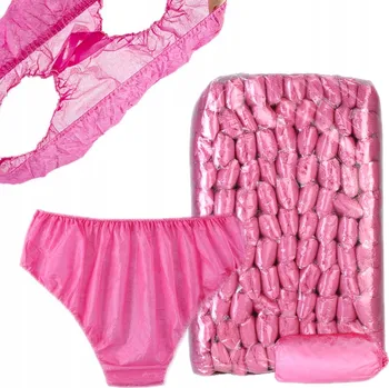 Dámské spodní prádlo Na Jedno Použití dámské kalhotky, slipy z netkané textilie, růžové, univerzální, 100 kusů