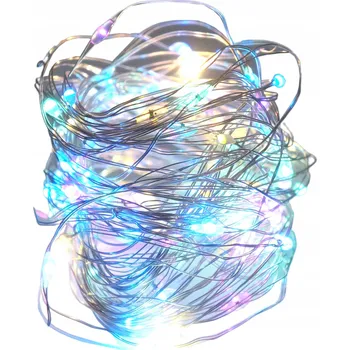 Vánoční dekorace LED světýlka na drátku 100 diod 10 m multicolor světelný řetěz na baterie